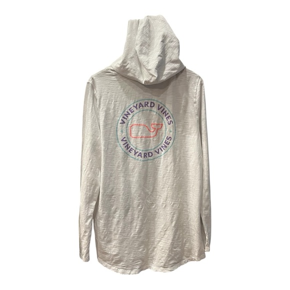 Vineyard Vines Women’s White Hooded Long Sleeve Logo Tee Size L - Picture 3 of 7